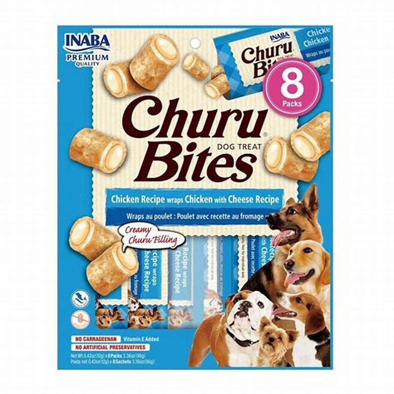 CHURU DOG TREAT BITES CHICKEN RECIPE wraps with cheese recipe 12g x8 - imagine produs