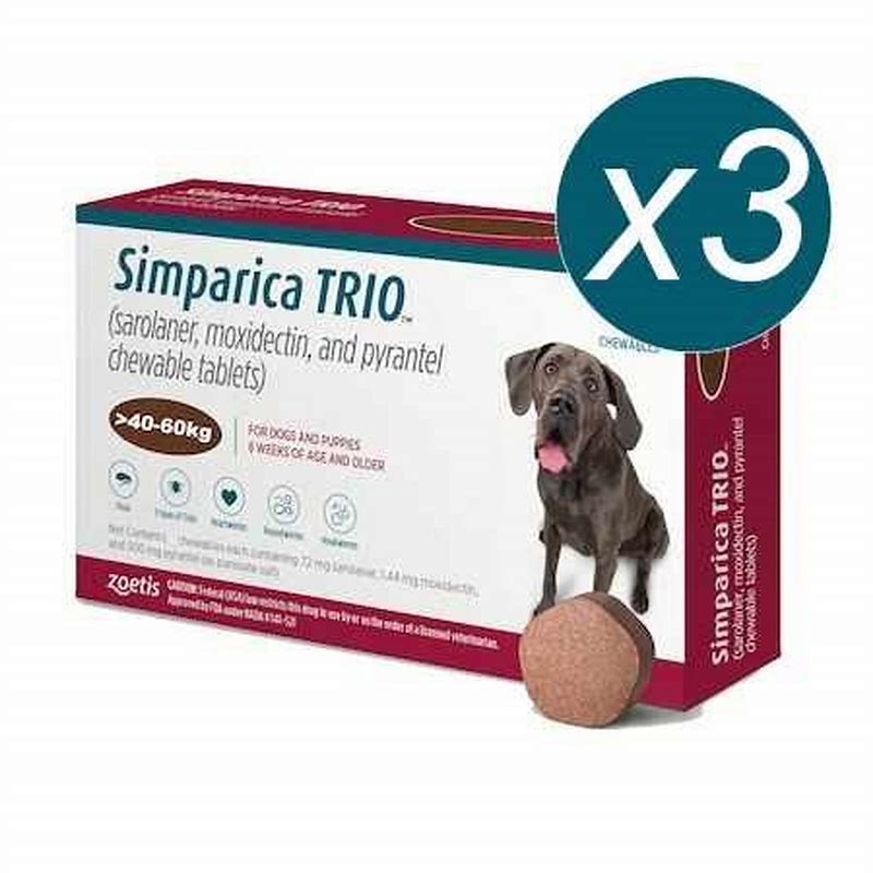 Simparica Trio caini (1.25-2.5kg)-cpr.mast. x 3-Zoetis BE - imagine produs