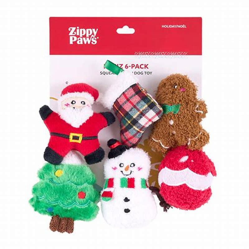Zippy Paws Miniz 6 Pack Holiday Cheer Christmas Dog Toy - imagine produs