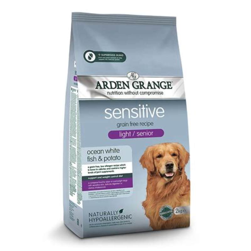 Arden Grange Hrana Sensitive Light/ Senior Grain free pentru caini adulti cu peste oceanic proaspat - imagine produs