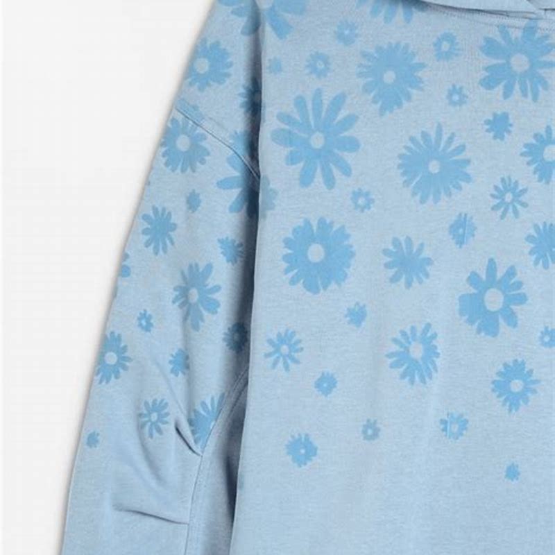 Hanorac albastru model floral XS - detalii ambalaj