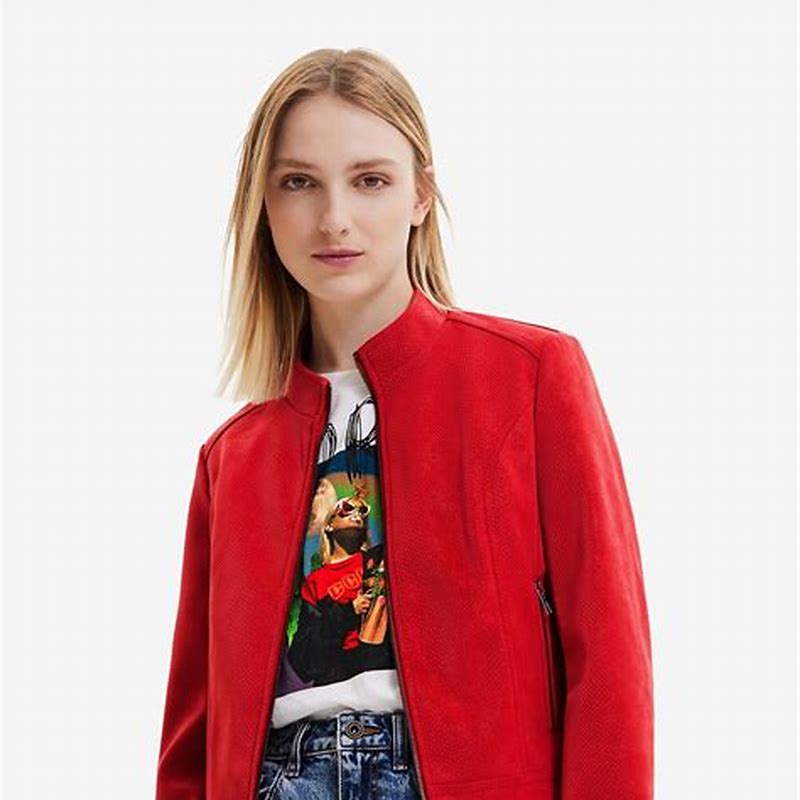Jacheta logo print ROSU XS - imagine produs
