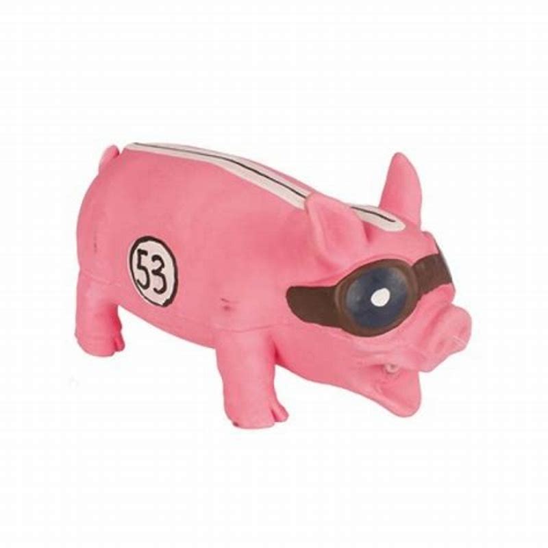 Porc de cauciuc roz - vedere frontală