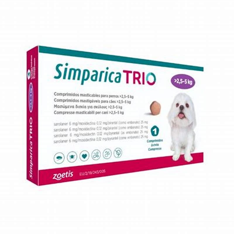Simparica Trio caini (2.5-5 kg)-cpr.mast. x 3-Zoetis BE - detalii ambalaj