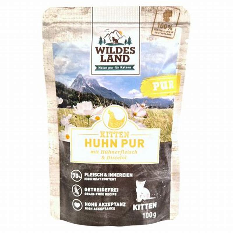 Wildes Land PUR Kitten Huhn mit Distelöl Nassfutter 100 g - imagine produs