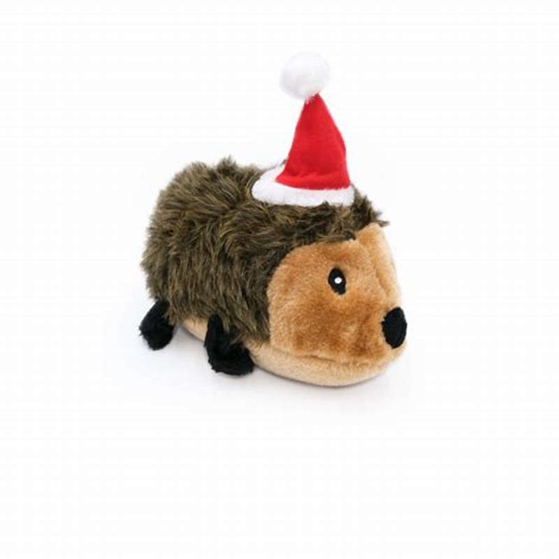 Zippy Paws Holiday Hedgehog Christhmas Dog Toy - vedere frontală