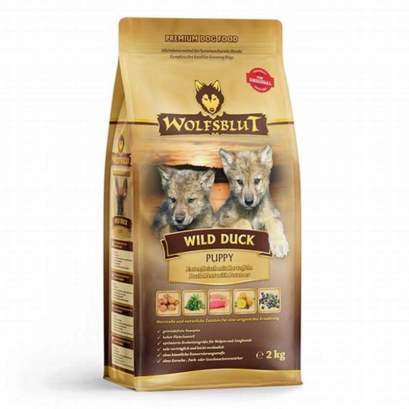 Wolfsblut Puppy Wild Duck&Turkey hrana umeda pentru caini 200 g - vedere frontală