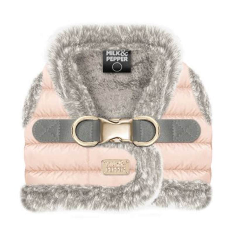 HERMINE Harnais Jacket Rose / Fourrure Beige T26 - imagine produs