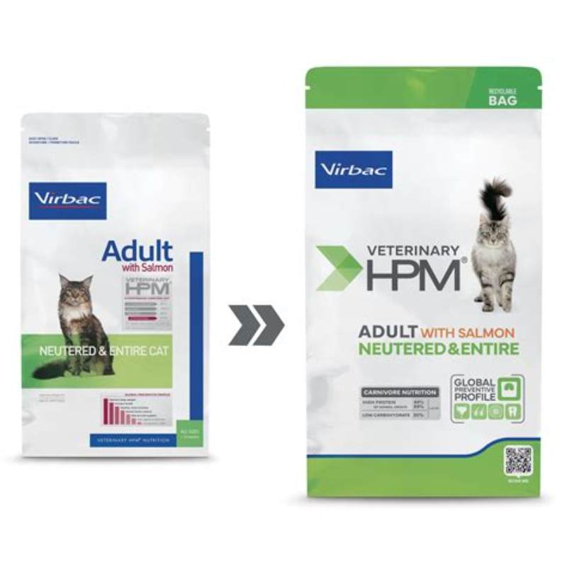 Virbac HPM Adult with salmon neutered & entired cat 1,5kg - detalii ambalaj