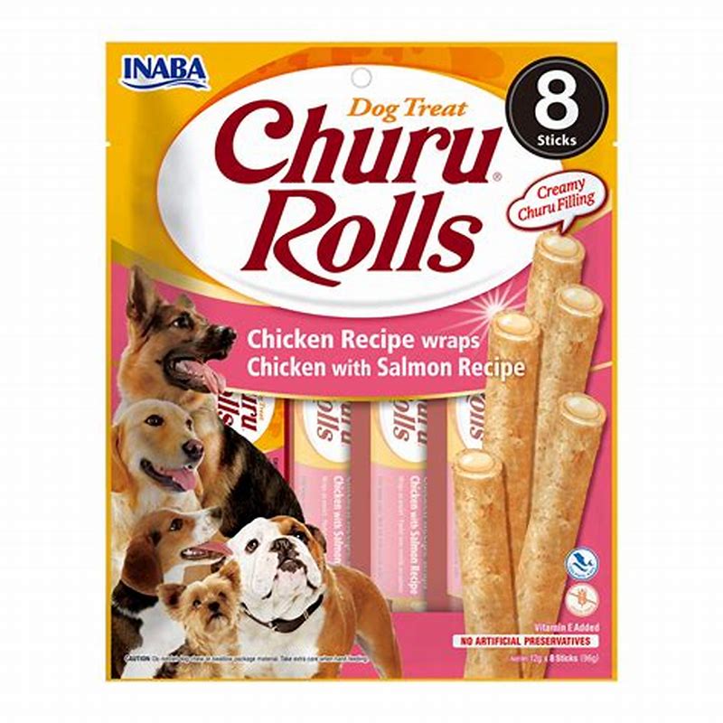 CHURU Dog Rolls pui si somon 8 buc - imagine produs