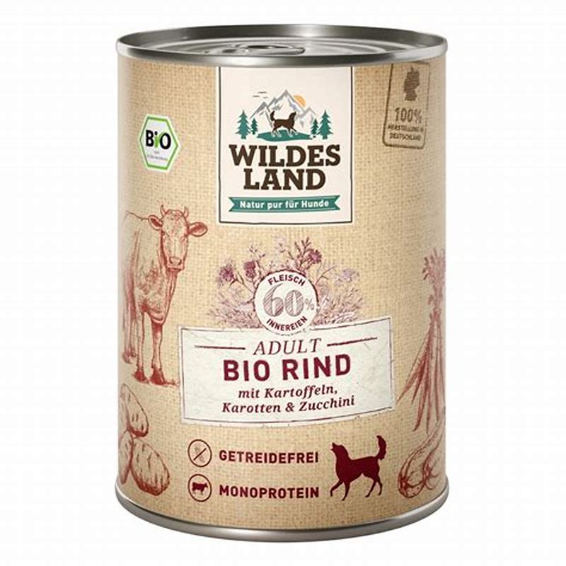 Wildes Land Hrana umeda pentru caini BIO cu vita 400g - detalii ambalaj