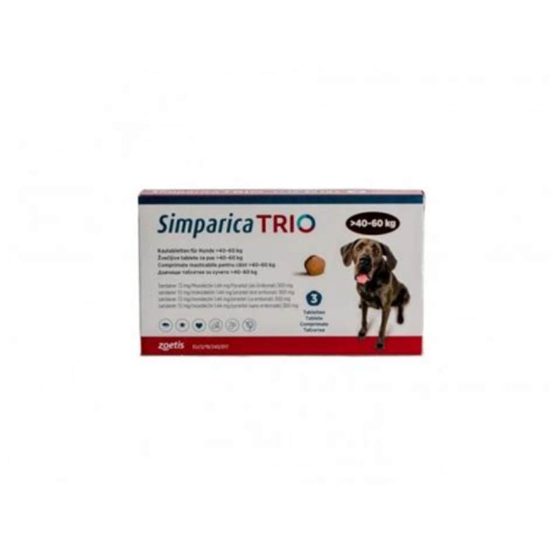 Simparica Trio 72mg (40.1-60kg) x 3 tab - imagine produs
