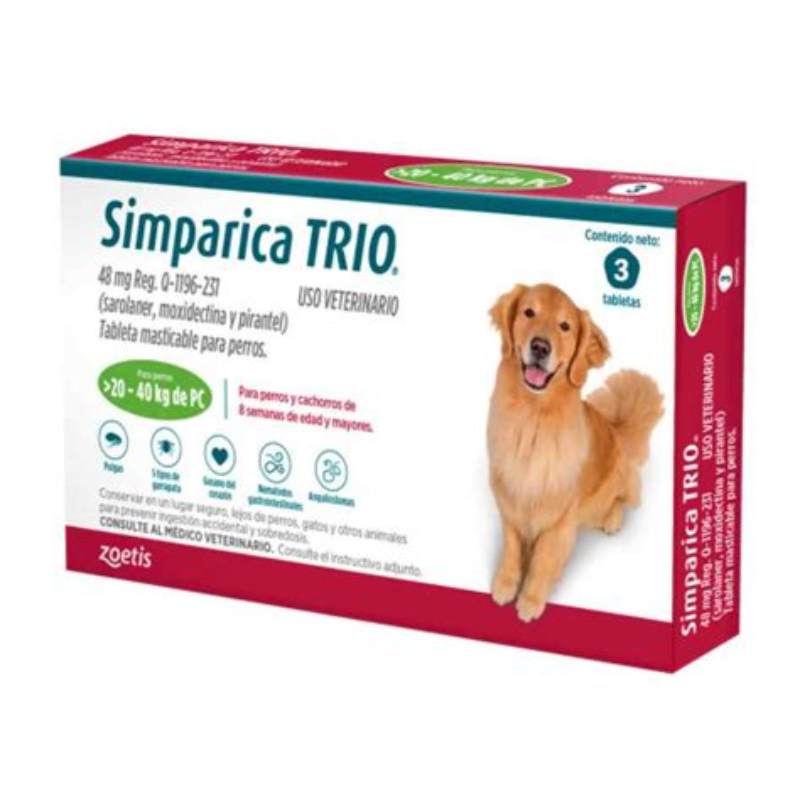 Simparica Trio 48mg (20.1-40kg) x 3 tab - imagine produs