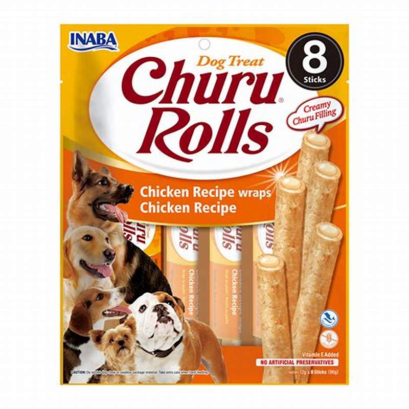 CHURU Dog Rolls pui 8 buc - vedere frontală