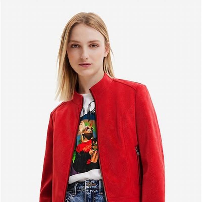 Jacheta logo print ROSU XS - vedere frontală
