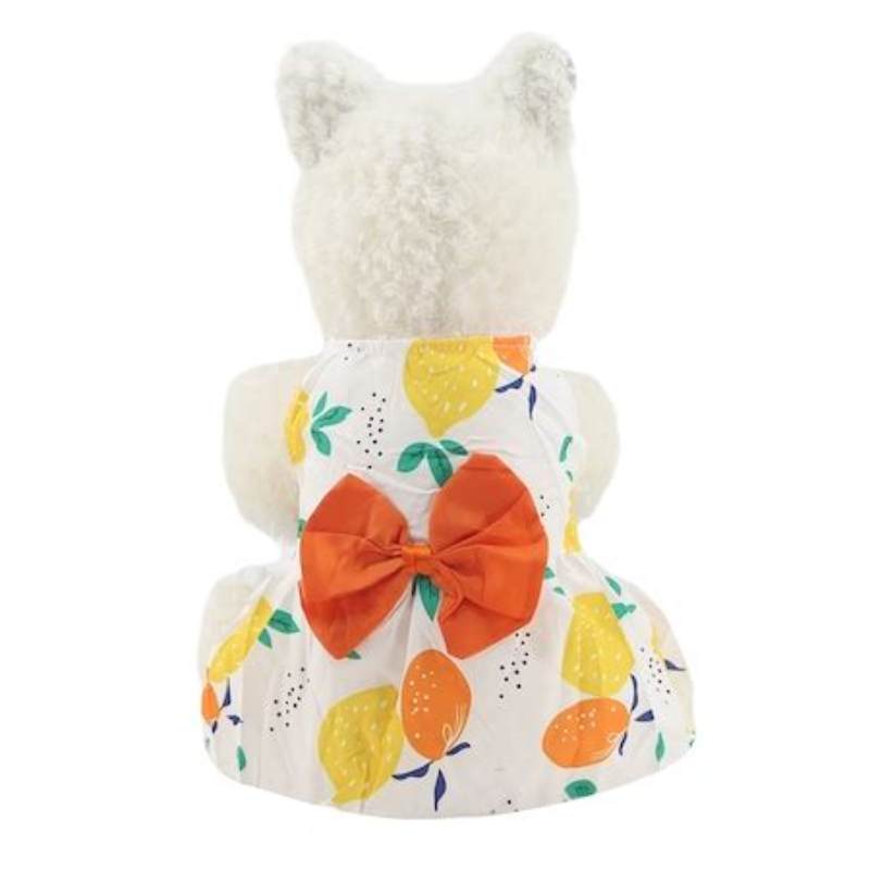 Ham pentru caini portocaliu cu model floral M-L - detalii ambalaj