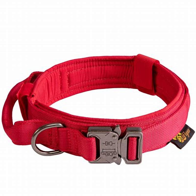 Zgarda pentru caini Webbing desert sky/ rosu L-XXL - imagine produs