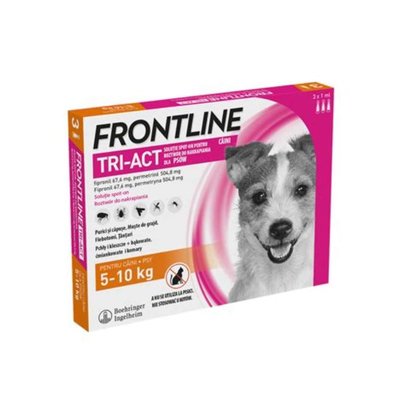 Frontline Tri-Act caini (5-10kg)-sol.spot-on x 1ml x 3-Boehringer Ing.Animal Health FR - imagine produs