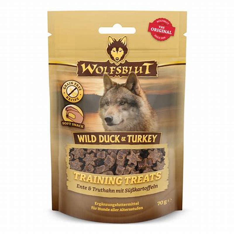 Wolfsblut Recompense pentru caini Wild Duck & Turkey Training Treats 70 g - detalii ambalaj