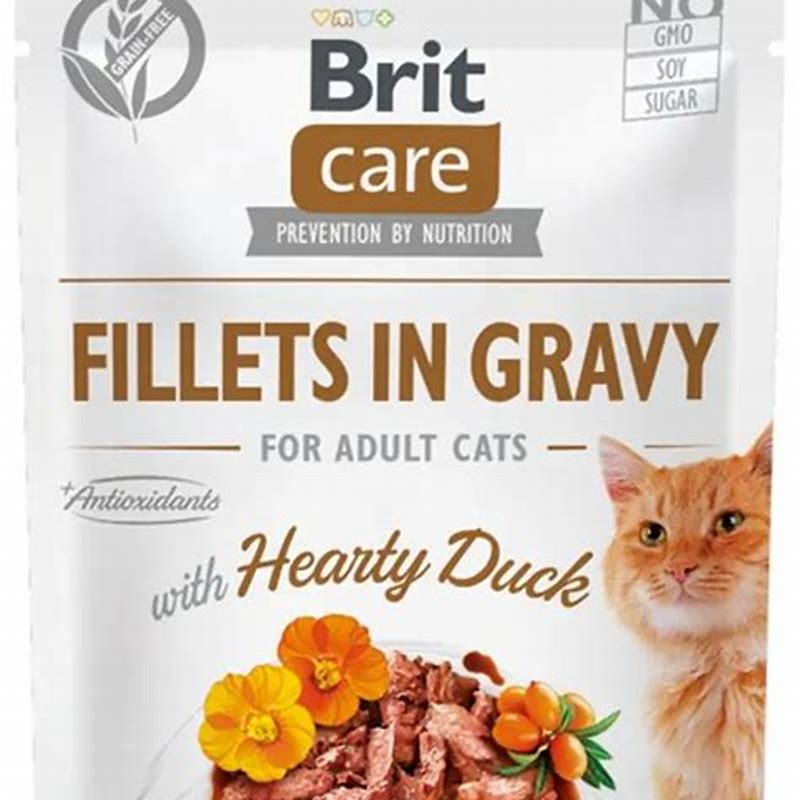 Brit Care Cat Fillets In Gravy Duck Hearts 85 G - imagine produs