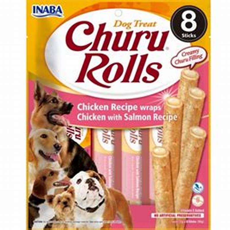 CHURU Dog Rolls pui si branza 8 buc - vedere frontală