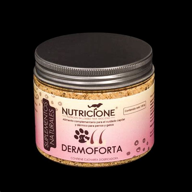 Nutricione DERMOFORTA 100gr Supliment dermoprotector natural pentru câini și pisici - detalii ambalaj