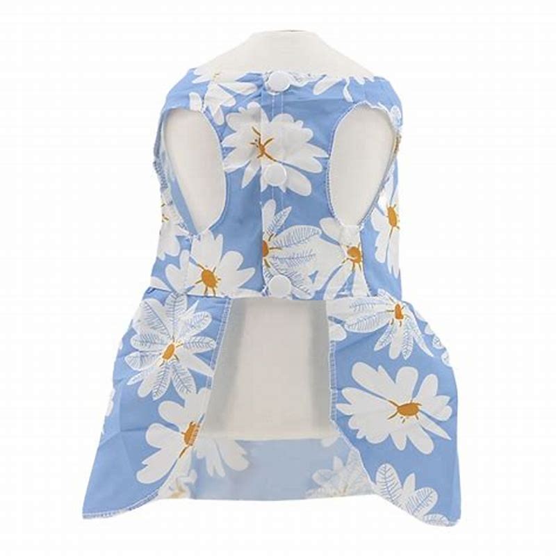 Ham pentru caini albastru cu model floral L-XL - imagine produs