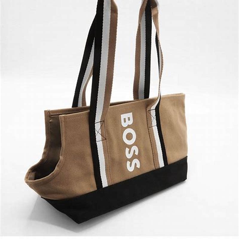 BOSS Dog Canvas Tote Bag Camel L - imagine produs