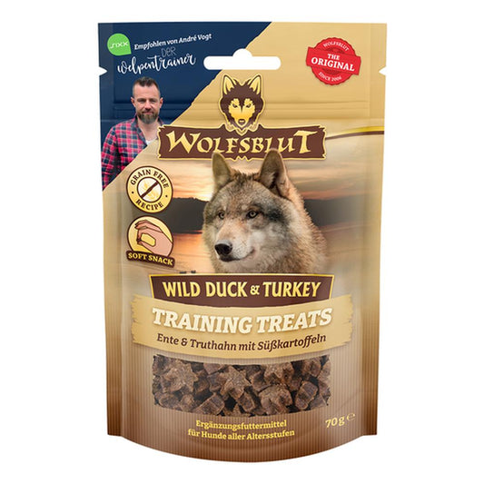 WOLFSBLUT Training Treats Rață & Curcan, Soft & Low Fat, André Vogt, 70g