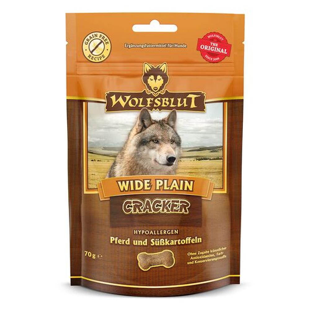 WOLFSBLUT Cracker Wide Plain, Carne de Cal & Cartofi Dulci, Hipoalergenic, 70g