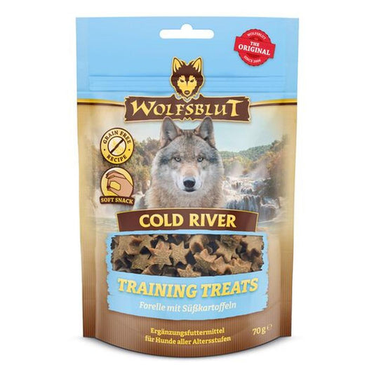 WOLFSBLUT Training Treats Cold River, Păstrăv & Somon, Ultra Low Fat, 70g