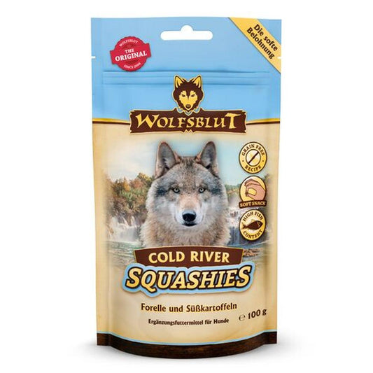 WOLFSBLUT Squashies Cold River, Păstrăv & Somon, 40% Pește, 100g