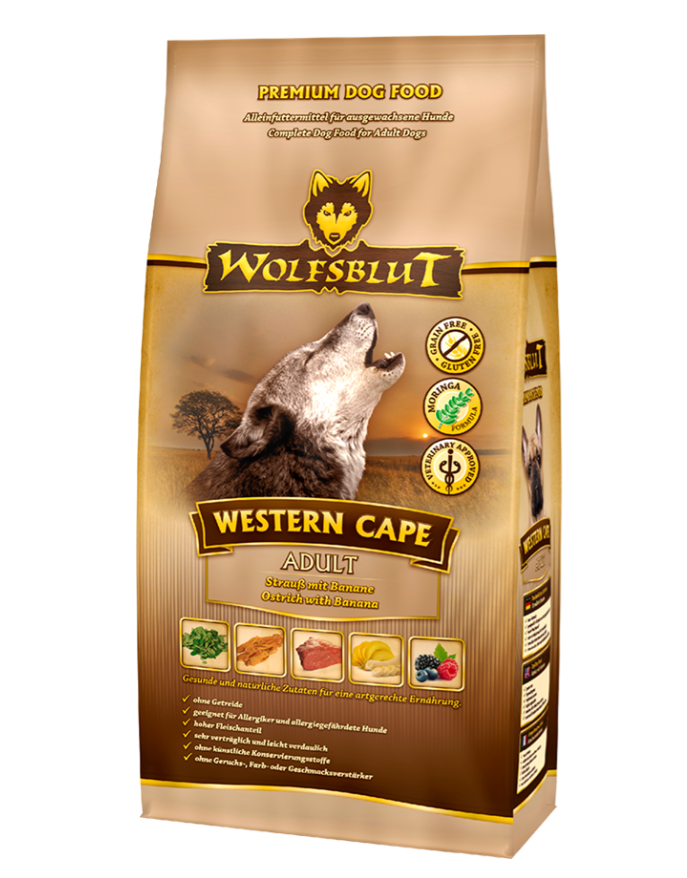 Wolfsblut Western Cape hrana uscata pentru caini adulti cu carne de strut 2 kg