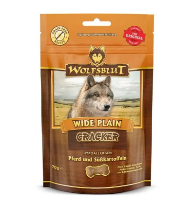 Wolfsblut Recompense pentru caini Wild Plain Cracker cu carne de cal si cartofi dulci 70 g