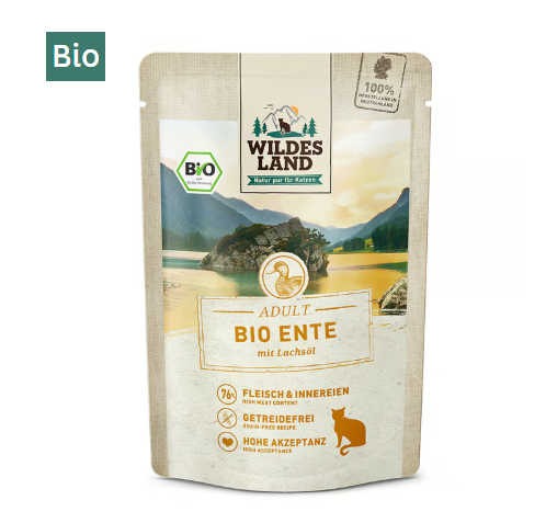 Wildes Land Hrana umeda pentru pisici BIO cu rata 100 g