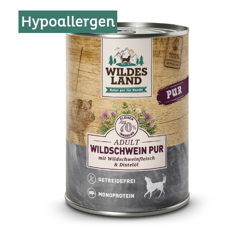Wildes Land PUR hrana umeda pentru caini cu carne de mistret 400 g