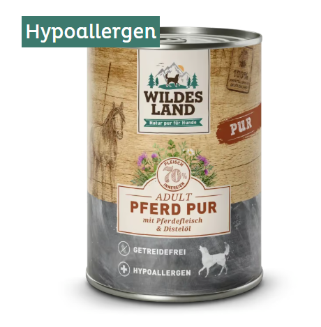 Wildes Land PUR hrana umeda din carne de cal 400 g