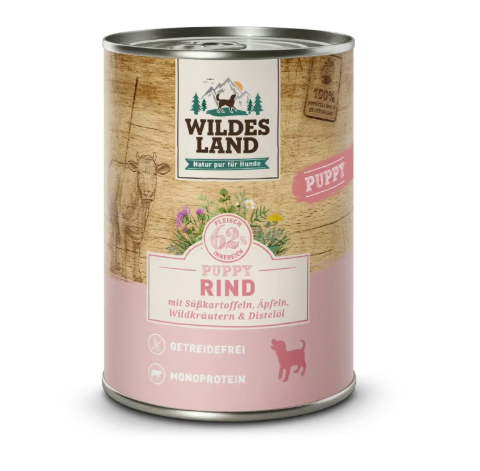 Wildes Land Hrana umeda puppy cu carne de vita si mere 400 g