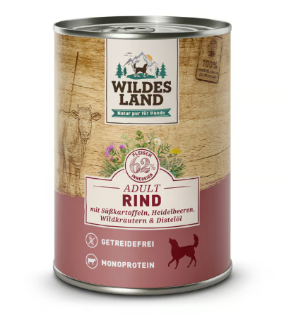 Wildes Land hrana umeda pentru caini cu carne de vita 400 g