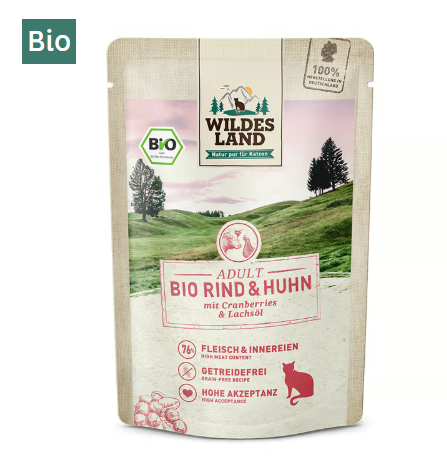 Wildes Land Hrana umeda pentru pisici BIO cu vita 85 g