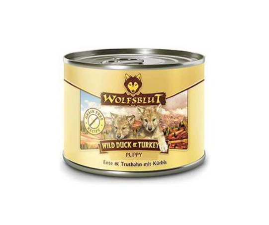 Wolfsblut Puppy Wild Duck&Turkey hrana umeda pentru caini 200 g