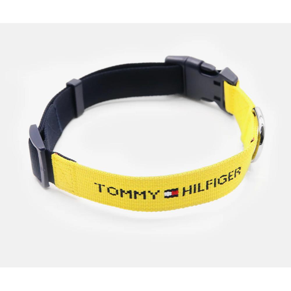 Tommy Hilfiger Zgardă Webbing XS/S, Desert Sky/Galben, Ajustabilă, Talie Mică/Căței